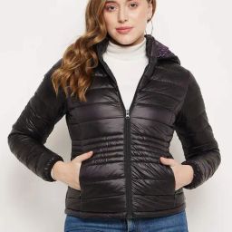 MADAME Black Quilted Jacket-image-59