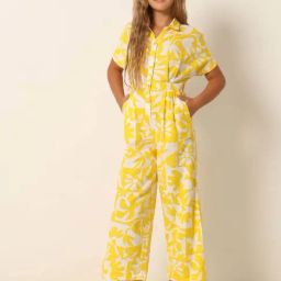 VERO MODA GIRL Yellow & White Printed Jumpsuit-image-30