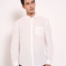 Peregrine By Pantaloons White Cotton Regular Fit Shirt-image-108