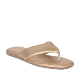 Bata Women's PENNY FLAT THONG Gold Casual Sandals-picture-20