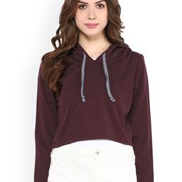 Zima Leto Burgundy Crop Sweatshirt-image-52