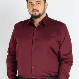 UNSIZED Men Plus Size Comfort Oversized Fit Spread Collar Solid Satin Formal Shirt-image-6