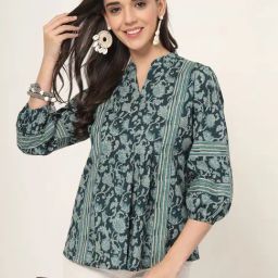 Style Quotient Women Teal Printed Tunic-picture-35