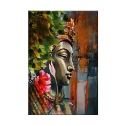 999Store Lord Gautam Buddha Face Multicolor Canvas Framed-Painted Wall Art - Set of 1 image 2