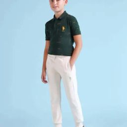 U.S. Polo Assn. Boys Beige Printed Trousers-image-57