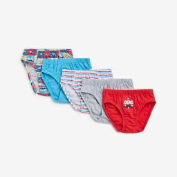 HOP Kids by Westside Multicolour Printed Cotton Briefs - Pack of 5-image-86