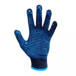 Swavind Safety Hand Gloves Blue Cotton Fabric with PVC Dotted Palm Blue Free Size (Pack of 600 Pair)-picture-39