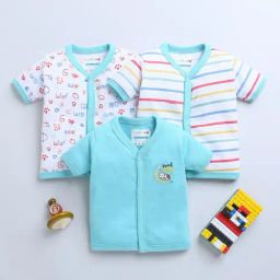 Bumzee Kids Turquoise & White Printed Jablas (Pack Of 3)-image-44