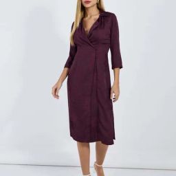 Styli Purple Self Design Dress-image-97