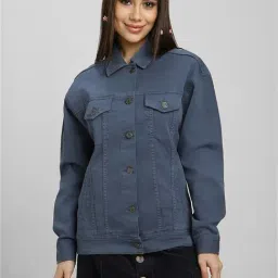 Forever 21 Blue Cotton Regular Fit Jacket-picture-25