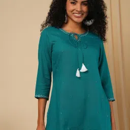 Globus Blue Regular fit Embellished Tunic-picture-31