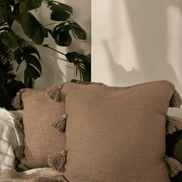 LUSHLYF Brown Set of 2 Square Cushion Covers-21