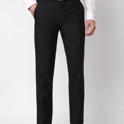 Peter England Black Slim fit Solid Formal Trouser-picture-32