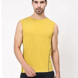 Dida Yellow Polyster Regular Fit Solid T-Shirt-image-17