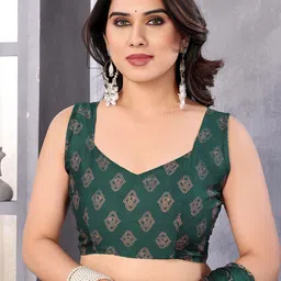 FABMORA Embellished Block Print Saree image 2
