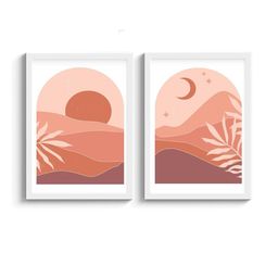 TAGVE White & Peach-Coloured Set of 2 Wood Paintings-image-12