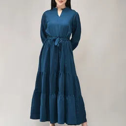 Chemistry Women Bishop Sleeves Tiered Cotton Maxi Dress-picture-33