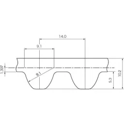 Mitsuboshi High Hardness Synthetic Rubber Mega Torque Timing Belt MTS14M Type (Length 1750 mm, Teeth 125), 1000MTS14M1750G-image-27