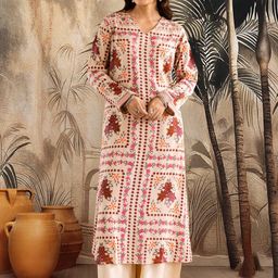 Sangria Women Floral Printed Straight Kurta & Palazzos-image-95