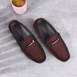 Metro Men Brown Leather Loafers-picture-19
