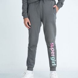Mackly Full Length Text Printed Track Pants - Grey-image-1