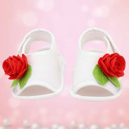 Coco Candy Red Rose Casual Wear Booties - White-image-56