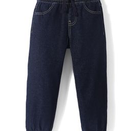 Pine Kids Full Length Jogger Fit Elasticated Waist & Bottom Jeans - Dark Blue-image-55