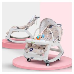 Baybee 5 in 1 Baby Rocker and Booster Seat for Babies with Multi Position Recline | Rocking Chair for Kids with Hanging Toys, Music | Baby Dining Seat (Grey)-16