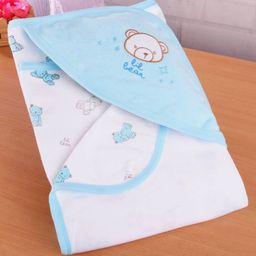Simply Terry Knit Hooded Bear Printed Towel & Wrapper L 80 x B 80 cm - Aqua-image-34