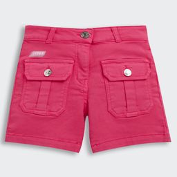 Barbie by Tiny Girl Solid Pocket Detailed Denim Shorts - Hot Pink-image-12