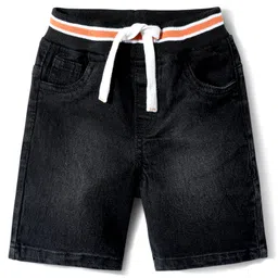 Babyhug Denim Solid Coloured Shorts With Stretch - Black-picture-40