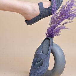 Shoetopia Textured Mule Sandals - Grey-image-23