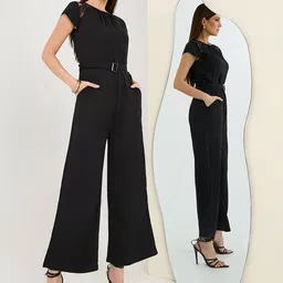 Miss Chase Bloom Through Bruises Women Belted Basic Jumpsuit-image-37