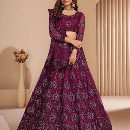 A TO Z CART Embroidered Semi-Stitched Lehenga & Unstitched Blouse With Dupatta-picture-37