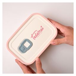 VONCASA White & Pink color Lunch Box (580ml) | Plastic Lunch Box With Rectangular Shape and Glossy finish | Lunch Box for school & Office | Airtight Lunch With Plain Design image 4