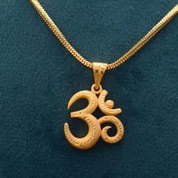 Anshenterpris Unisex Gold-Plated OM Design Pendant with Chain-25