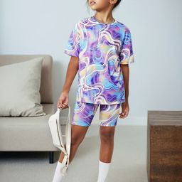 INCLUD Girls Printed Short Sleeves T-Shirt With Shorts-37