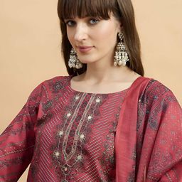 Anouk Rustic Women Ethnic Motifs Printed Regular Kurta with Trousers & Dupatta-picture-0