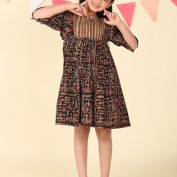 Fabindia Ethnic Motifs Print A-Line Dress-image-30