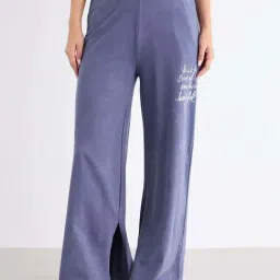 Styli Blue Cotton Regular Fit Trackpants-picture-18