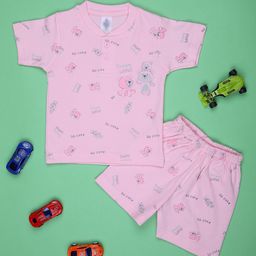 V-Mart Boys Printed Round Neck T-shirt with Shorts-picture-41
