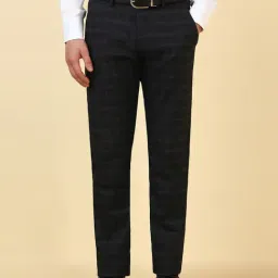 Allen Solly Black Slim Fit Checks Trousers-picture-37