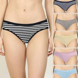 AROUSY Black & Grey Printed Bikini Panties - Pack Of 6-picture-18