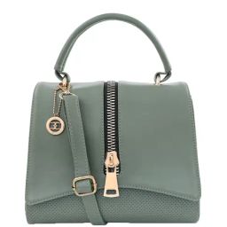 Esbeda Grey Solid Handbag-image-26