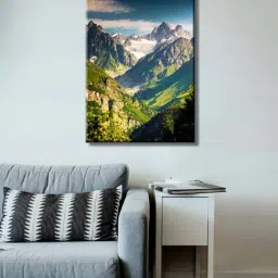 999store Green & Blue Beautiful Mountain Valley Canvas Painting-42