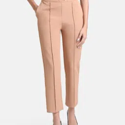 Kazo Beige Regular Fit Trousers-image-65