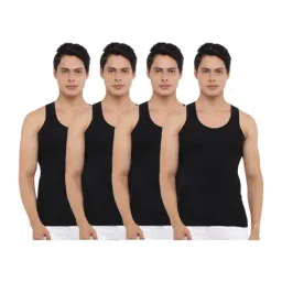 Dollar Bigboss Black Cotton Regular Fit Hutch Vests (Pack Of 4)-image-53