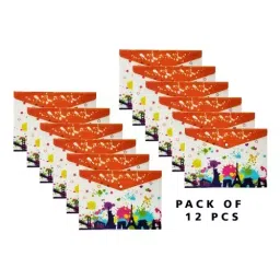 GENERIC Envelope Design Plastic Folder with Snap Button for A4 Size Pink (Pack of 12) image 1