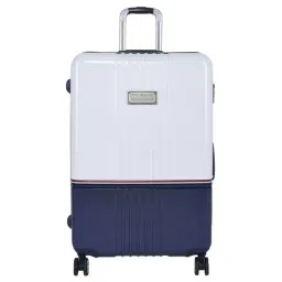 Tommy Hilfiger White & Navy 8 Large Hard Checked Luggage 51.5-3