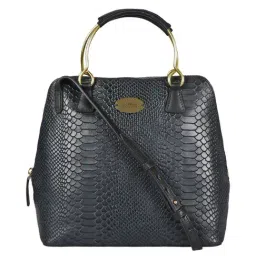 Hidesign Navy Textured Medium Handbag-23